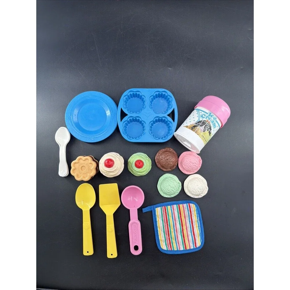 Vintage FISHER PRICE Fun with Food Party Time Dessert Set #2151 -1987